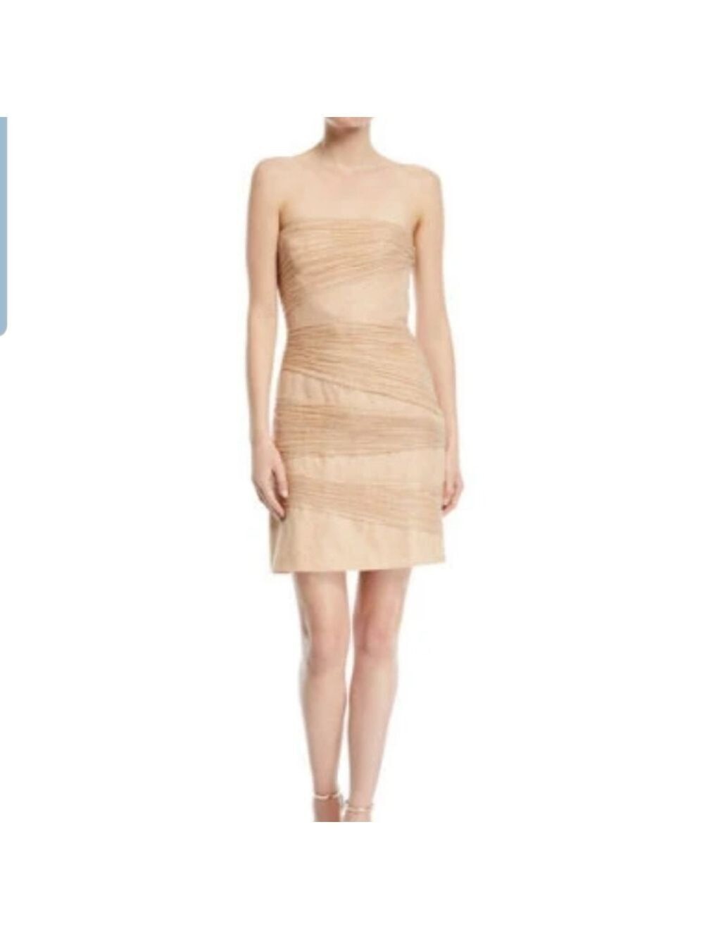 NEW Halston Heritage metallic layered mini dress